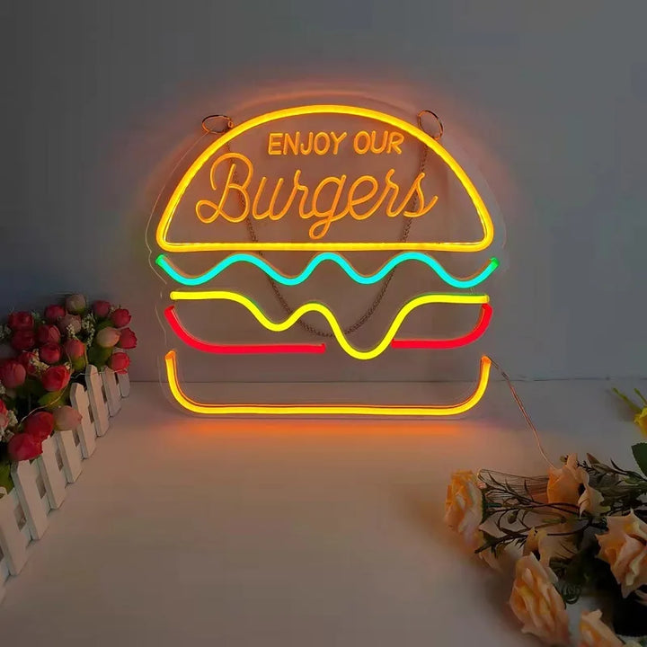 Neonowy Znak Fast Food – Jasny Design Tacos, LED Nocna Lampa do Restauracji i Kuchni |