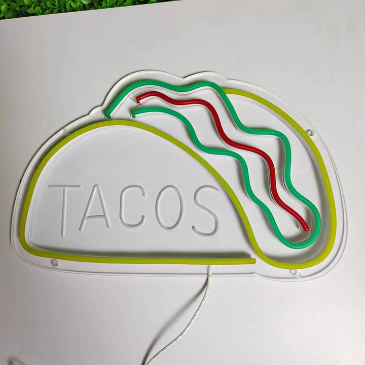 Neonowy Znak Fast Food – Jasny Design Tacos, LED Nocna Lampa do Restauracji i Kuchni |