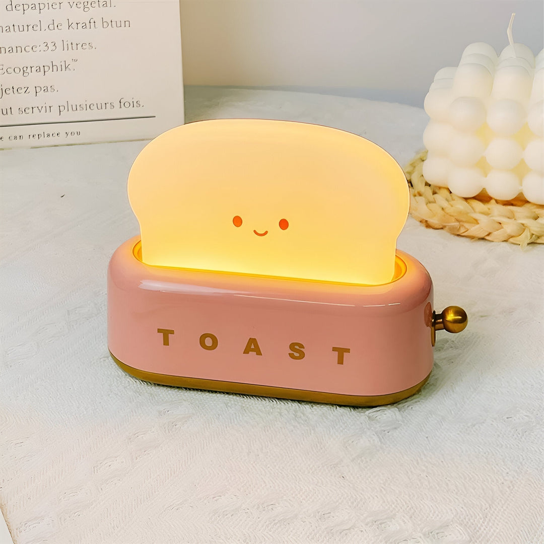 Lampka Stołowa TinyToast – Przenośna Lampka Nocna w Kształcie Tostera z Dimmowalnym LED i Portem USB