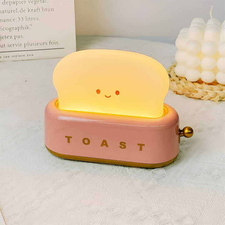 Lampka Stołowa TinyToast – Przenośna Lampka Nocna w Kształcie Tostera z Dimmowalnym LED i Portem USB