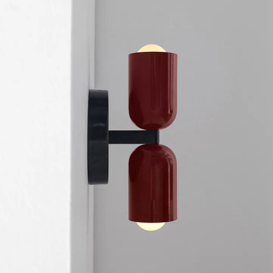Lampa Ścienna Podwójna z Czarną Bazą
