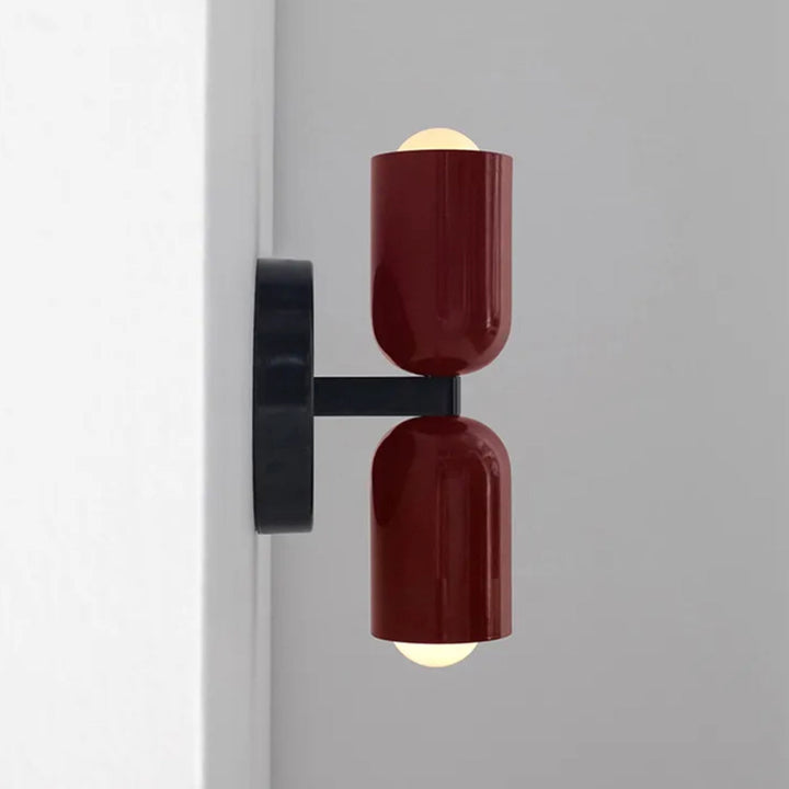 Lampa Ścienna Podwójna z Czarną Bazą