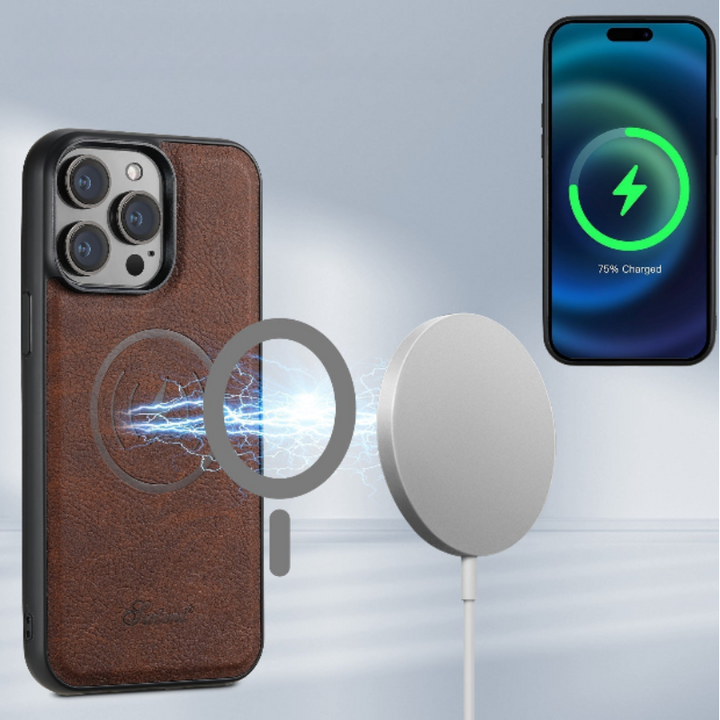 Skórzana Etui na Telefon z Miejscem na Karty i Stojakiem
