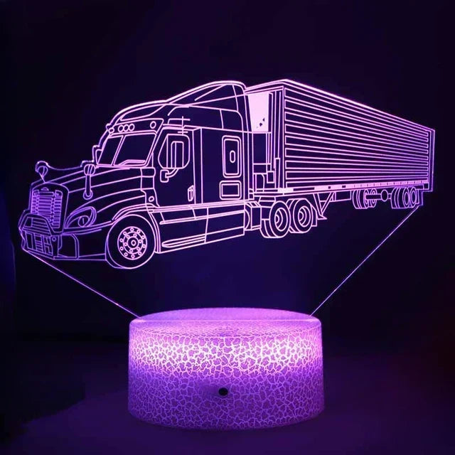 Lampka nocna LED - Lampa 3D Iluzja do Pokoju Dziecięcego, Ładowanie USB |