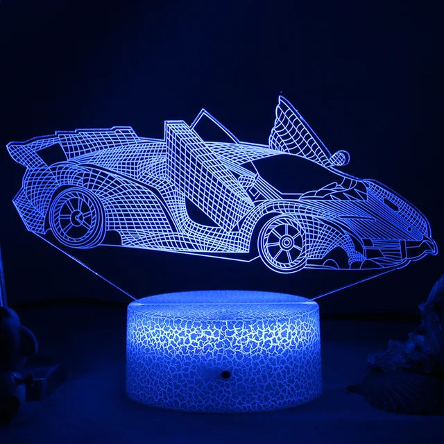 Lampka nocna LED - Lampa 3D Iluzja do Pokoju Dziecięcego, Ładowanie USB |