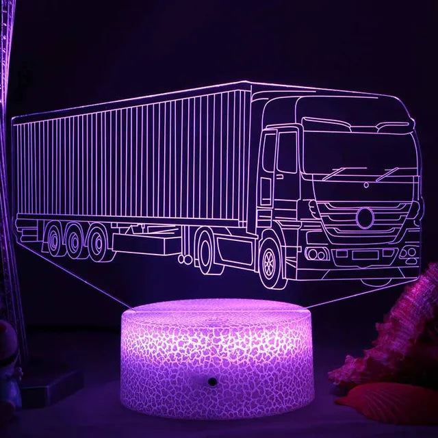 Lampka nocna LED - Lampa 3D Iluzja do Pokoju Dziecięcego, Ładowanie USB |