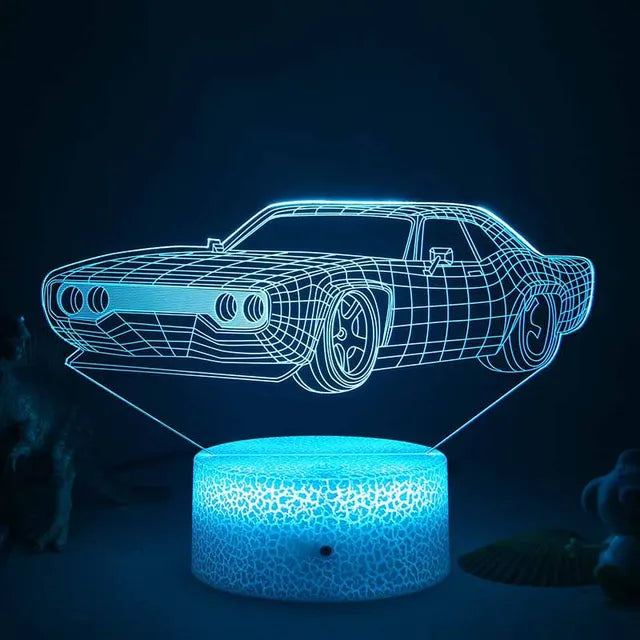 Lampka nocna LED - Lampa 3D Iluzja do Pokoju Dziecięcego, Ładowanie USB |