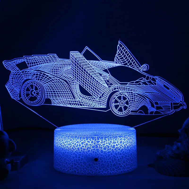 Lampka nocna LED - Lampa 3D Iluzja do Pokoju Dziecięcego, Ładowanie USB |