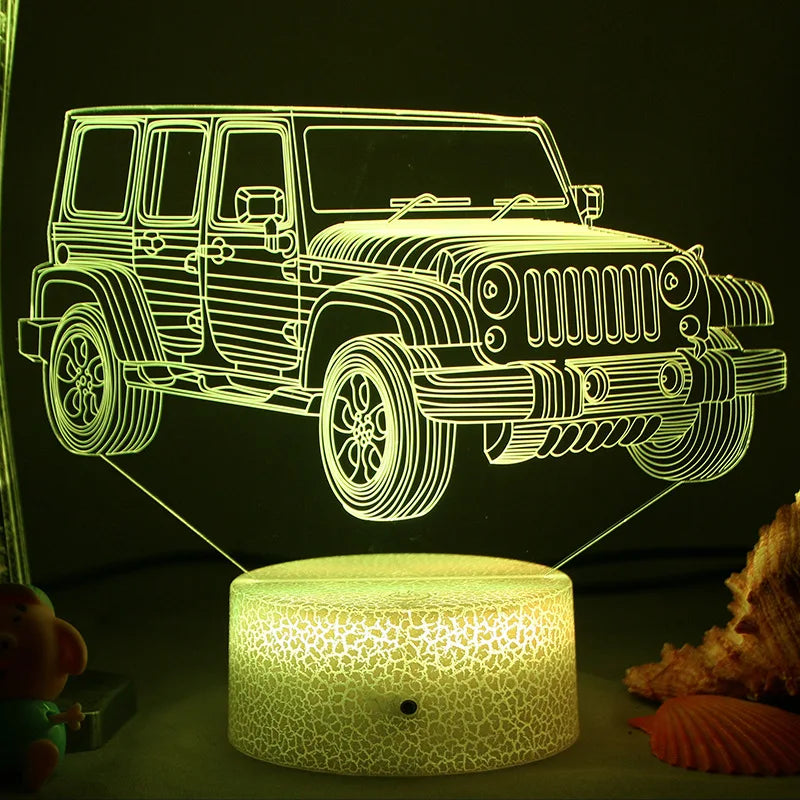 Lampka nocna LED - Lampa 3D Iluzja do Pokoju Dziecięcego, Ładowanie USB |