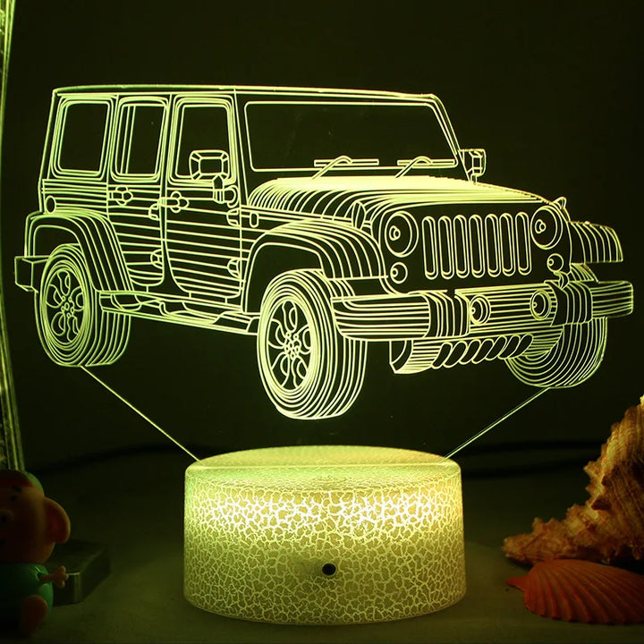 Lampka nocna LED - Lampa 3D Iluzja do Pokoju Dziecięcego, Ładowanie USB |