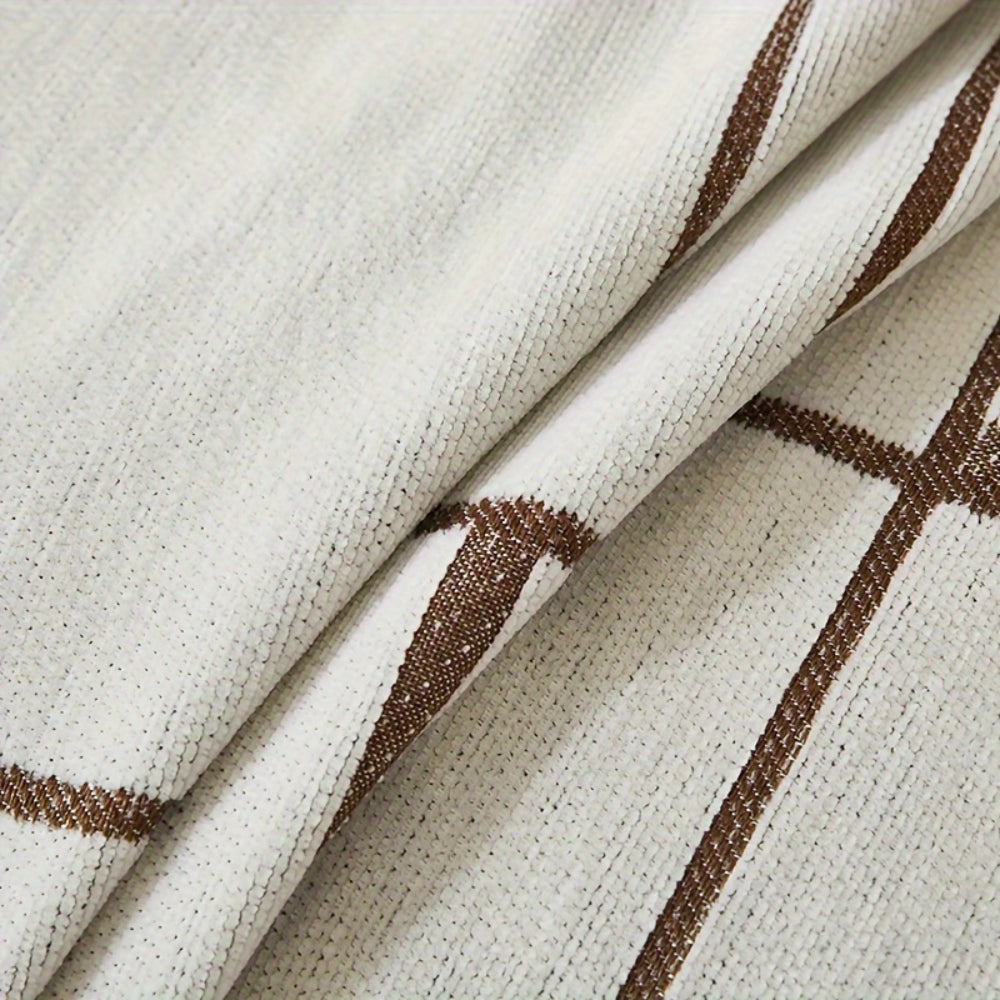 Pokrowiec na sofę w stylu boho z falistymi pasami