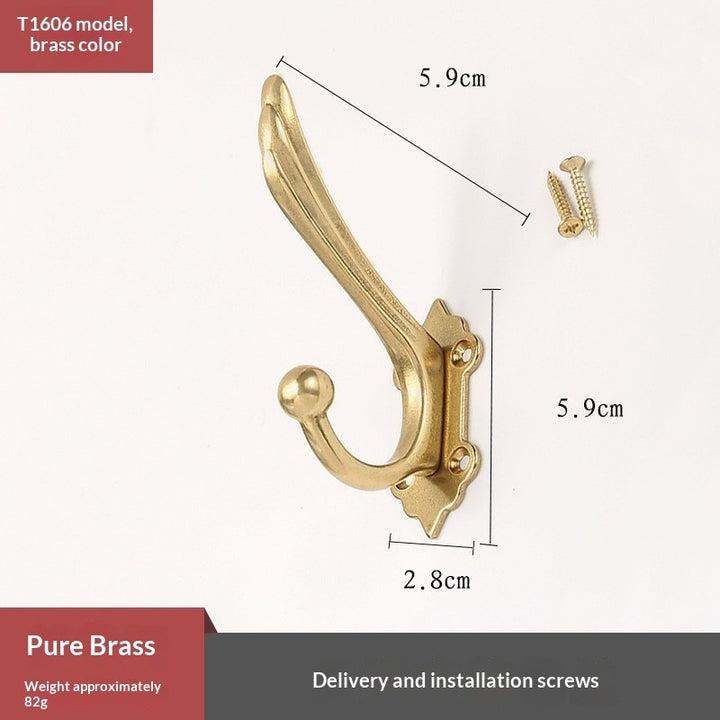 Wysokiej jakości hak na ubrania wykonany z mosiądzu – klasyczny styl – różne kolory – wysoka jakość – 1 sztuka