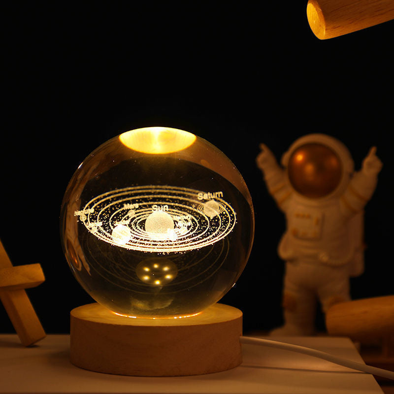 Świecąca Kula Kryształowa Nocna Lampa