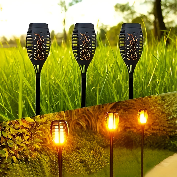 SolarFlame – Zewnętrzna Lampa Ogrodowa z Efektem Płomienia