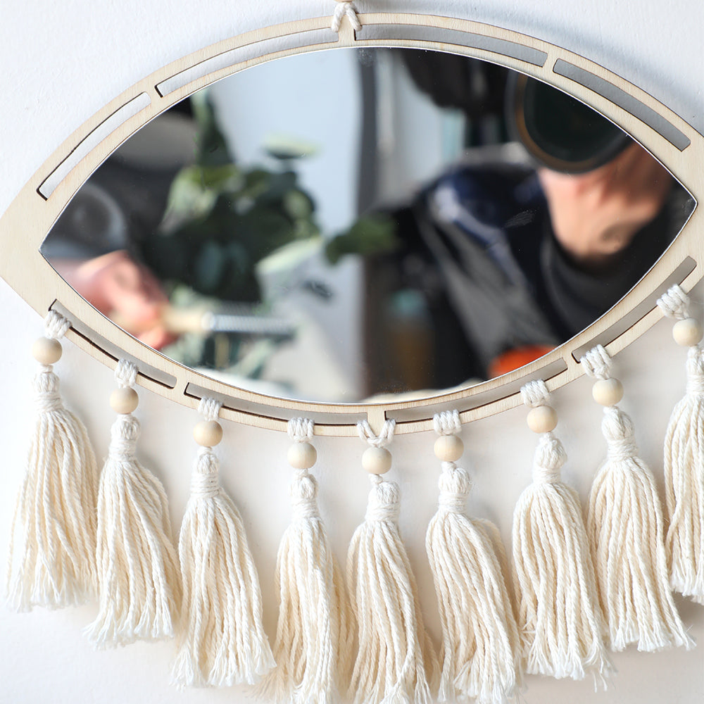 Lustro Ścienne z Makramé w Stylu Boho