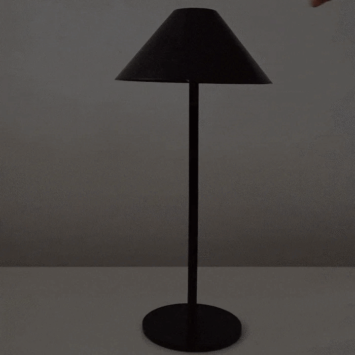 Minimalistyczna lampka stołowa z dotykowym ściemniaczem - wodoodporna i ładowalna, kolor światła