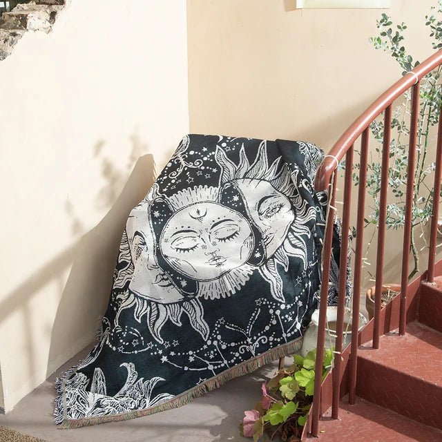 Abstrakcyjny Woven Wall Tapestry Rzucany Koc