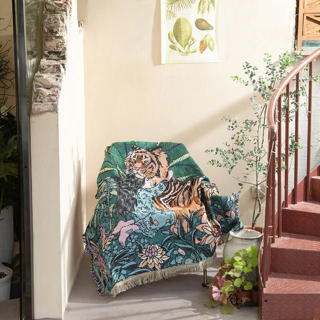 Abstrakcyjny Woven Wall Tapestry Rzucany Koc