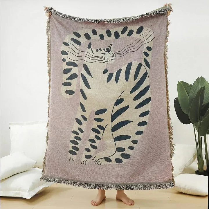 Abstrakcyjny Woven Wall Tapestry Rzucany Koc