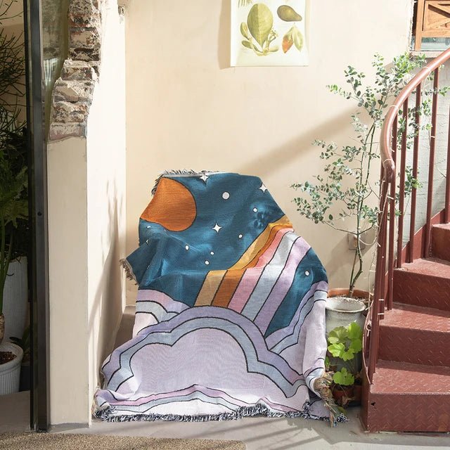 Abstrakcyjny Woven Wall Tapestry Rzucany Koc