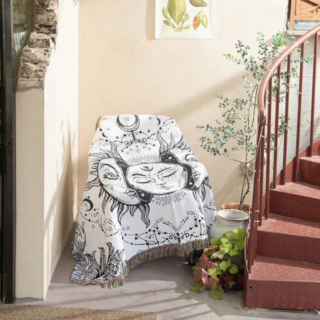 Abstrakcyjny Woven Wall Tapestry Rzucany Koc