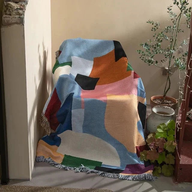 Abstrakcyjny Woven Wall Tapestry Rzucany Koc