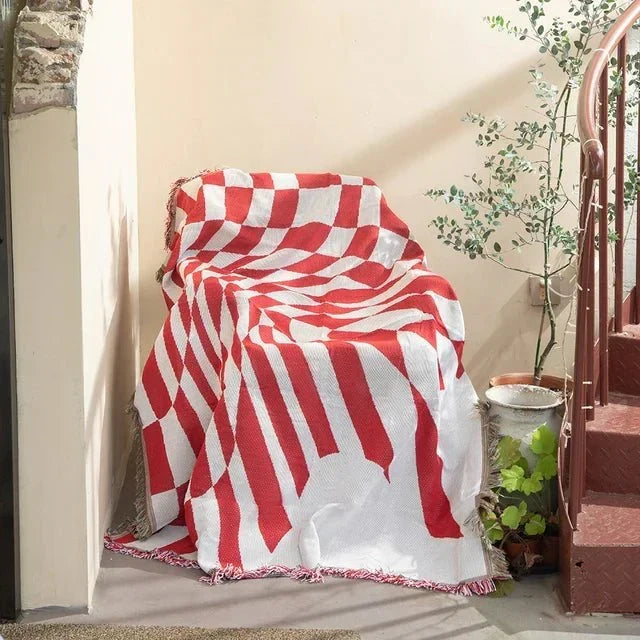 Abstrakcyjny Woven Wall Tapestry Rzucany Koc