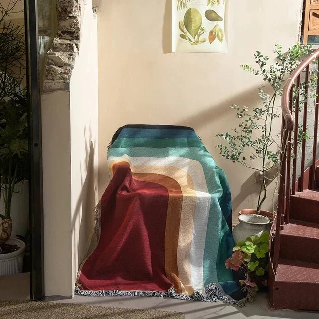Abstrakcyjny Woven Wall Tapestry Rzucany Koc