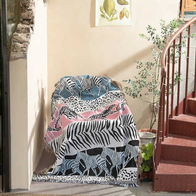 Abstrakcyjny Woven Wall Tapestry Rzucany Koc