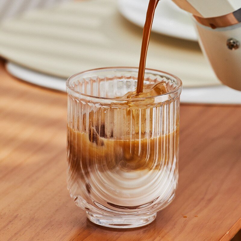 Amerykański Szklany Kubek do Kawy Iced Latte
