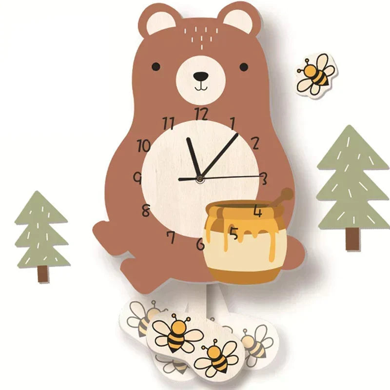 Zegar Ścienny - ZooTime - Uroczy Design Zwierząt - Idealny do Pokoju Dziecięcego