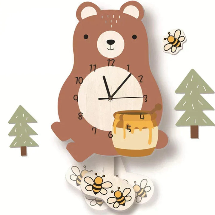 Zegar Ścienny - ZooTime - Uroczy Design Zwierząt - Idealny do Pokoju Dziecięcego