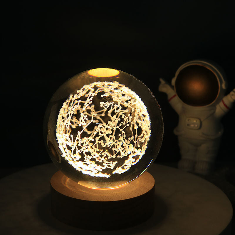 Świecąca Kula Kryształowa Nocna Lampa