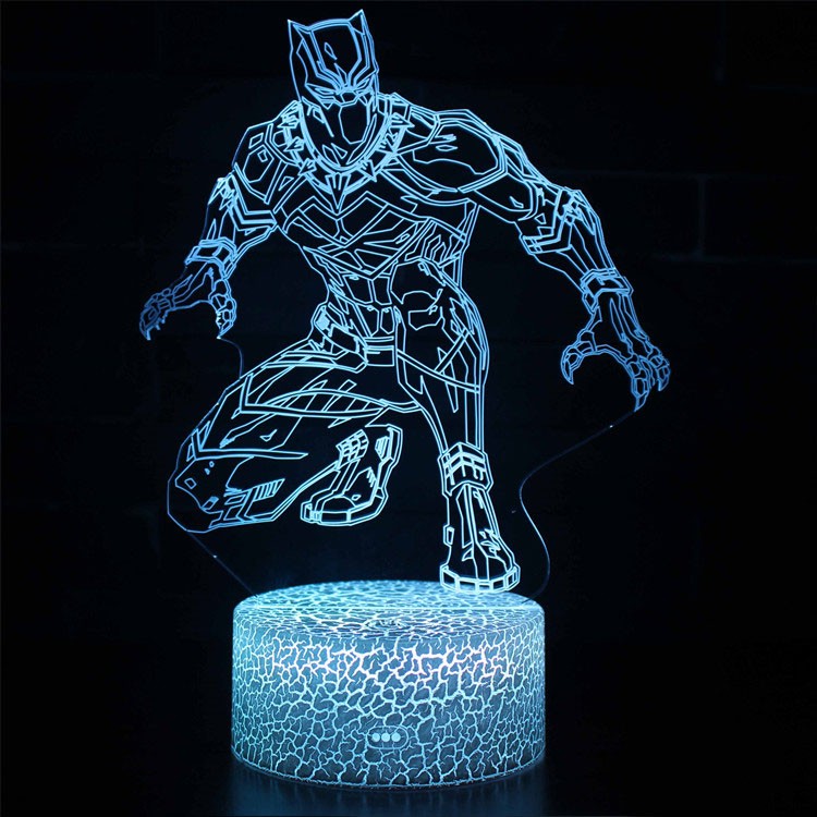 Lampa 3D Marvel Czarna Pantera w Trybie Stealth
