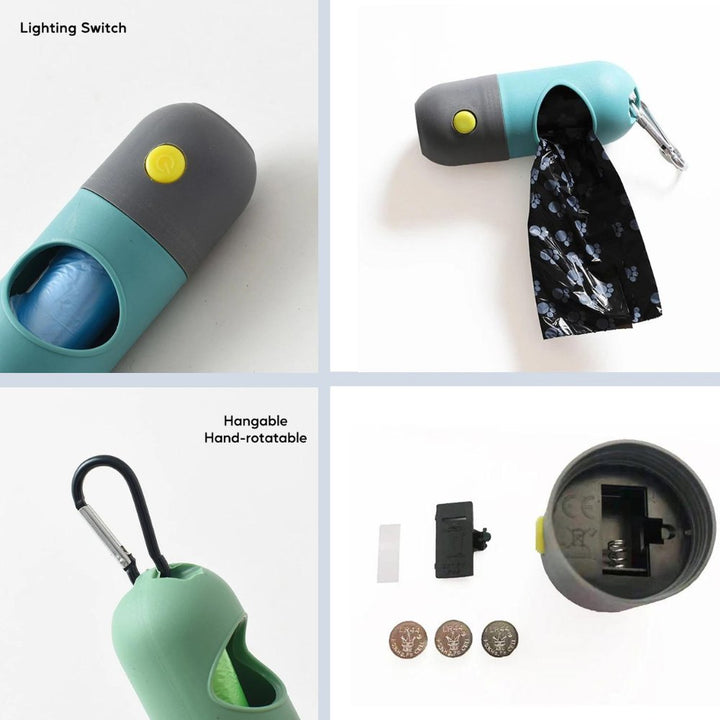 BrightPaws • Dyspenser na woreczki na psie odchody z LED