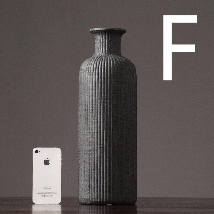 Brązowo-Beżowy Szary Ceramiczny Wazon Kwiatowy │ Element Dekoracji Wnętrz