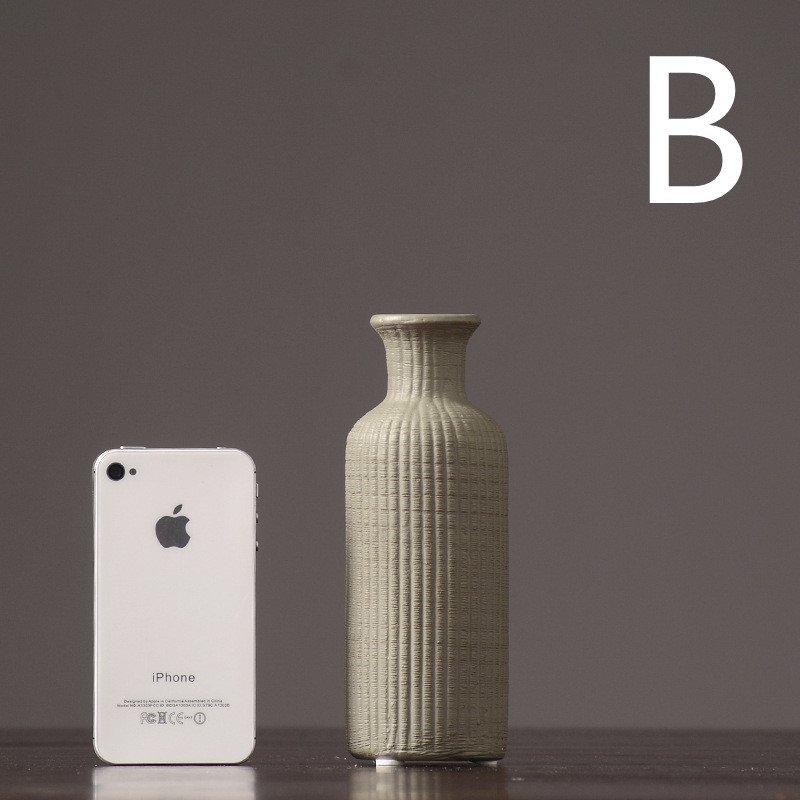 Brązowo-Beżowy Szary Ceramiczny Wazon Kwiatowy │ Element Dekoracji Wnętrz