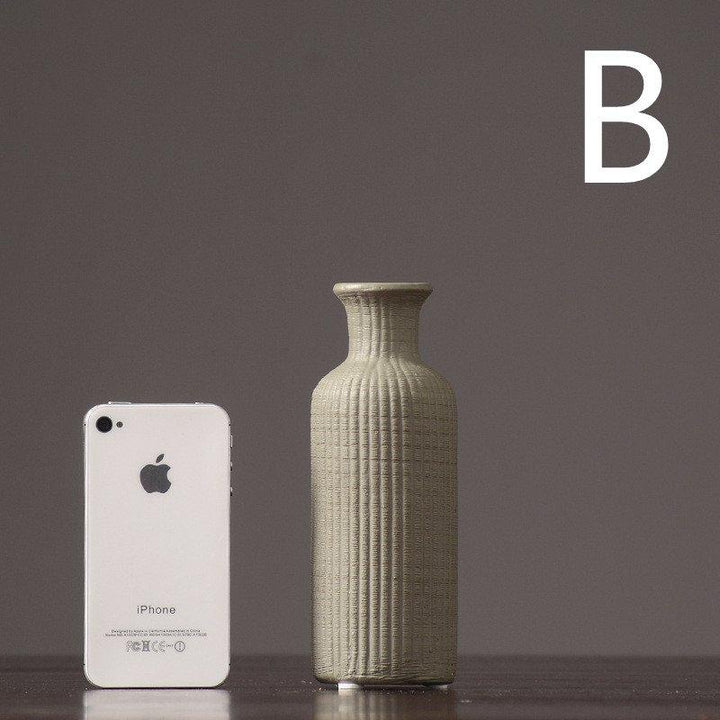 Brązowo-Beżowy Szary Ceramiczny Wazon Kwiatowy │ Element Dekoracji Wnętrz