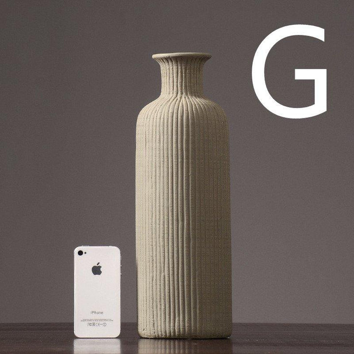 Brązowo-Beżowy Szary Ceramiczny Wazon Kwiatowy │ Element Dekoracji Wnętrz