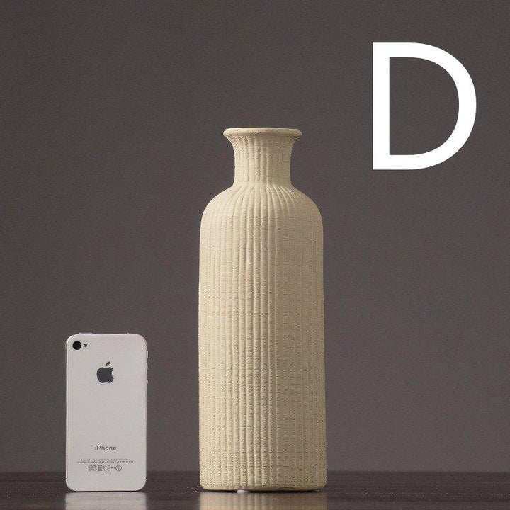 Brązowo-Beżowy Szary Ceramiczny Wazon Kwiatowy │ Element Dekoracji Wnętrz