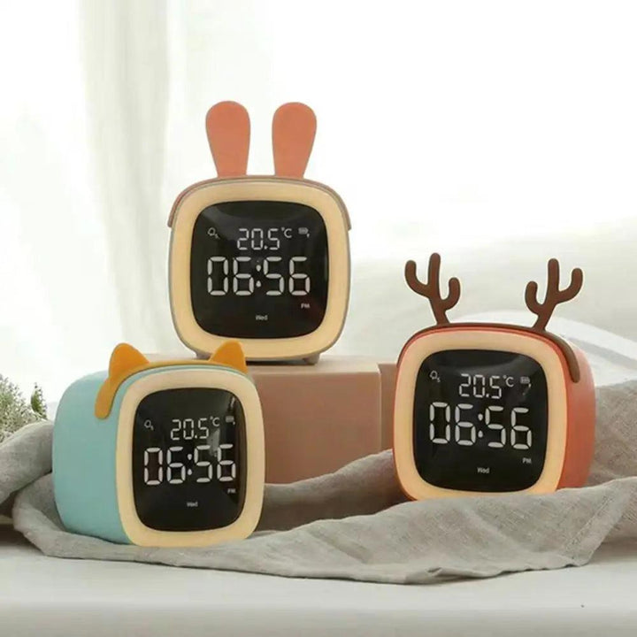 BunnyGlow - LED Zegar Alarmowy – Lampka Nocna z Wyświetlaczem Cyfrowym i Timerem