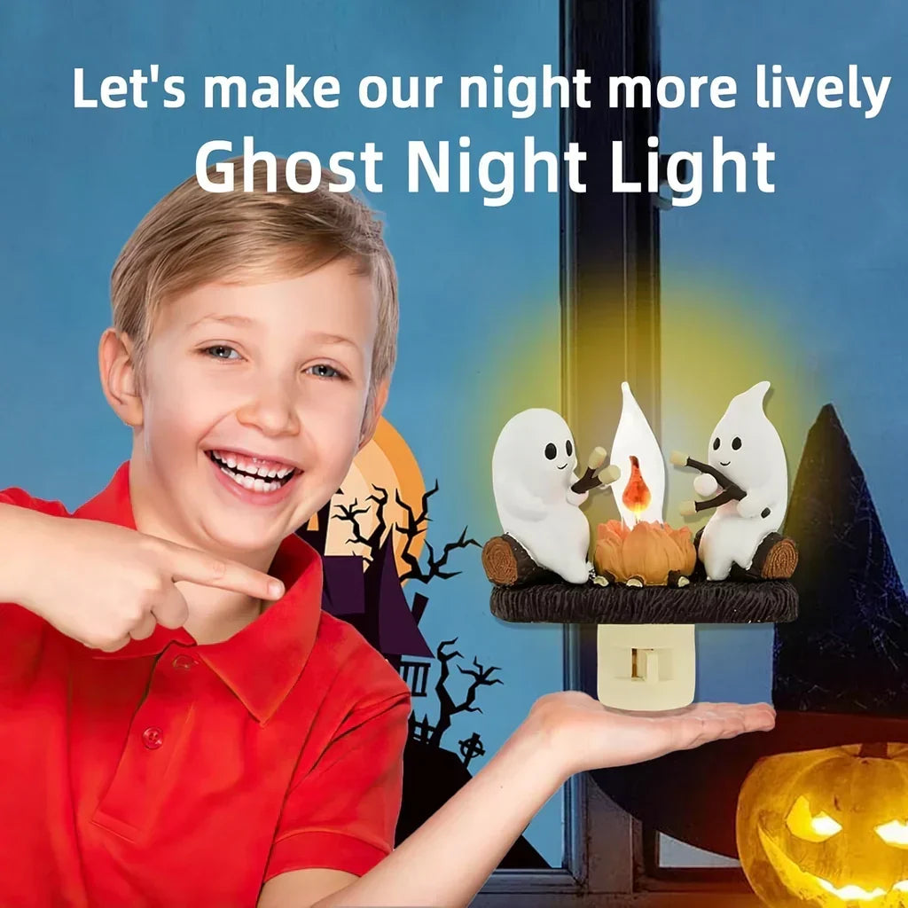 Halloweenowe Duchy Ognisko Nocna Lampa