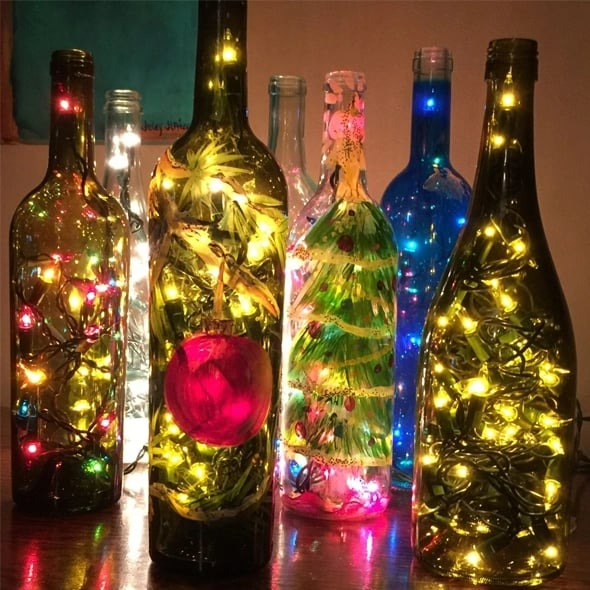 Świeczka LED do butelek Korkowa Lampa Nocna DIY Dekoracja |