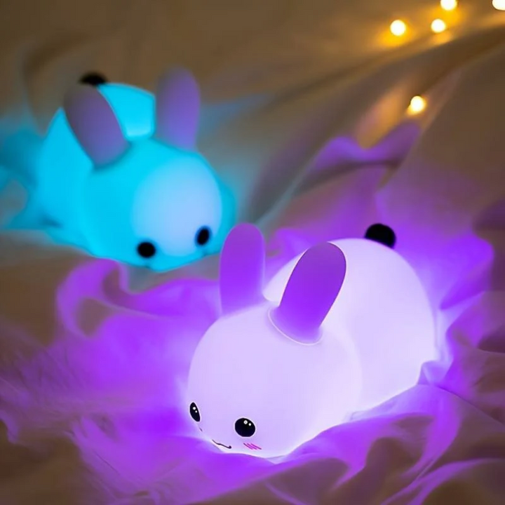 Bunnilo Dziecięca Lampka Nocna Królik | Łagodna Lampka do Spania | Bezpieczna dla Dzieci i Oszczędzająca Energię