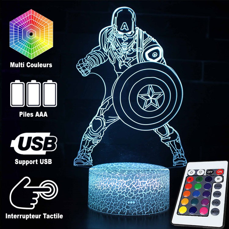 3D Lampa Marvel Kapitan Ameryka w Bitwie