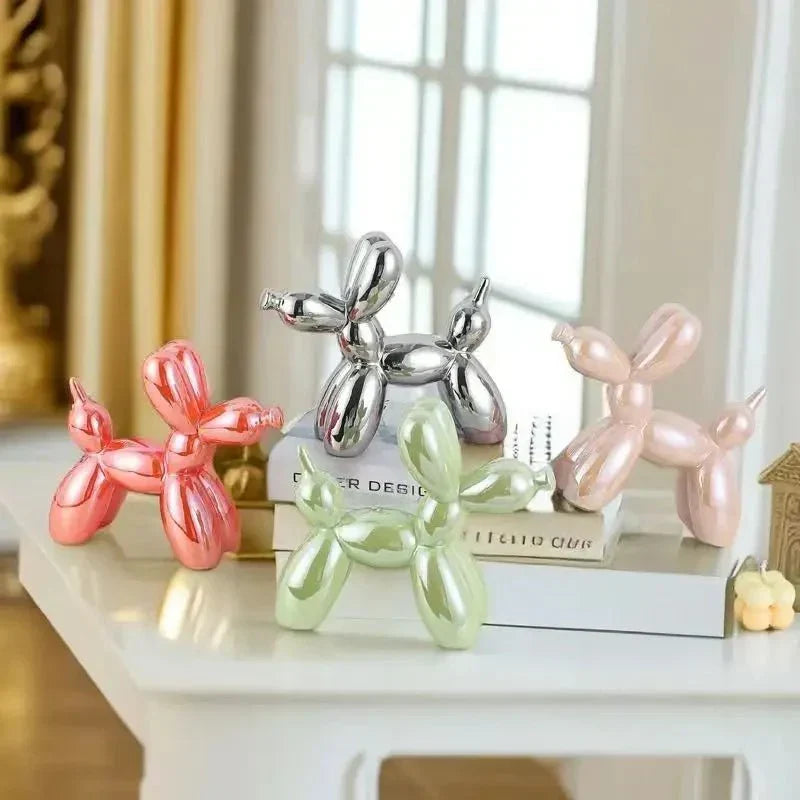 Ceramiczny błyszczący ornament w kształcie psa balonowego