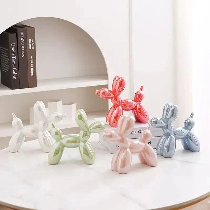 Ceramiczny błyszczący ornament w kształcie psa balonowego