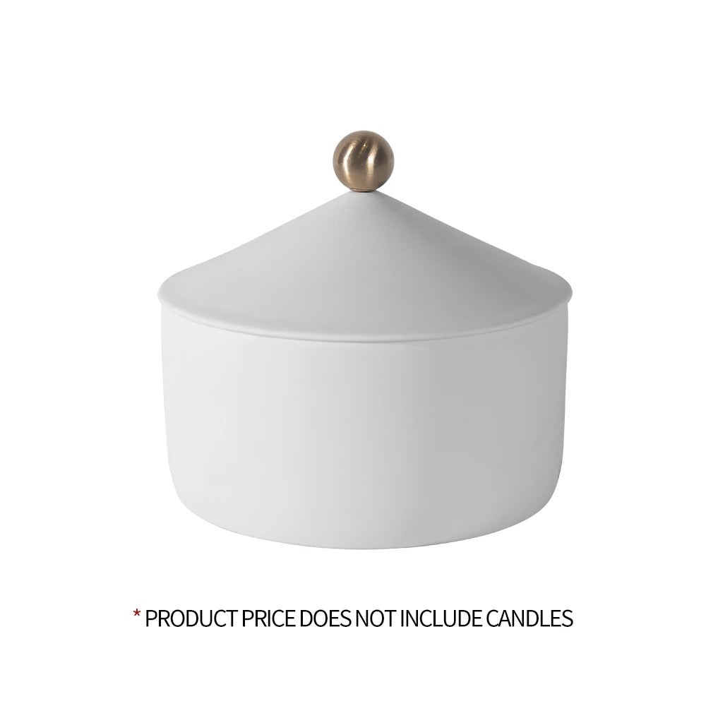 Ceramiczny pojemnik na świeczki z pokrywką