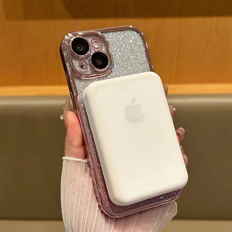 Etui na telefon z brokatowym stojakiem magnetycznym
