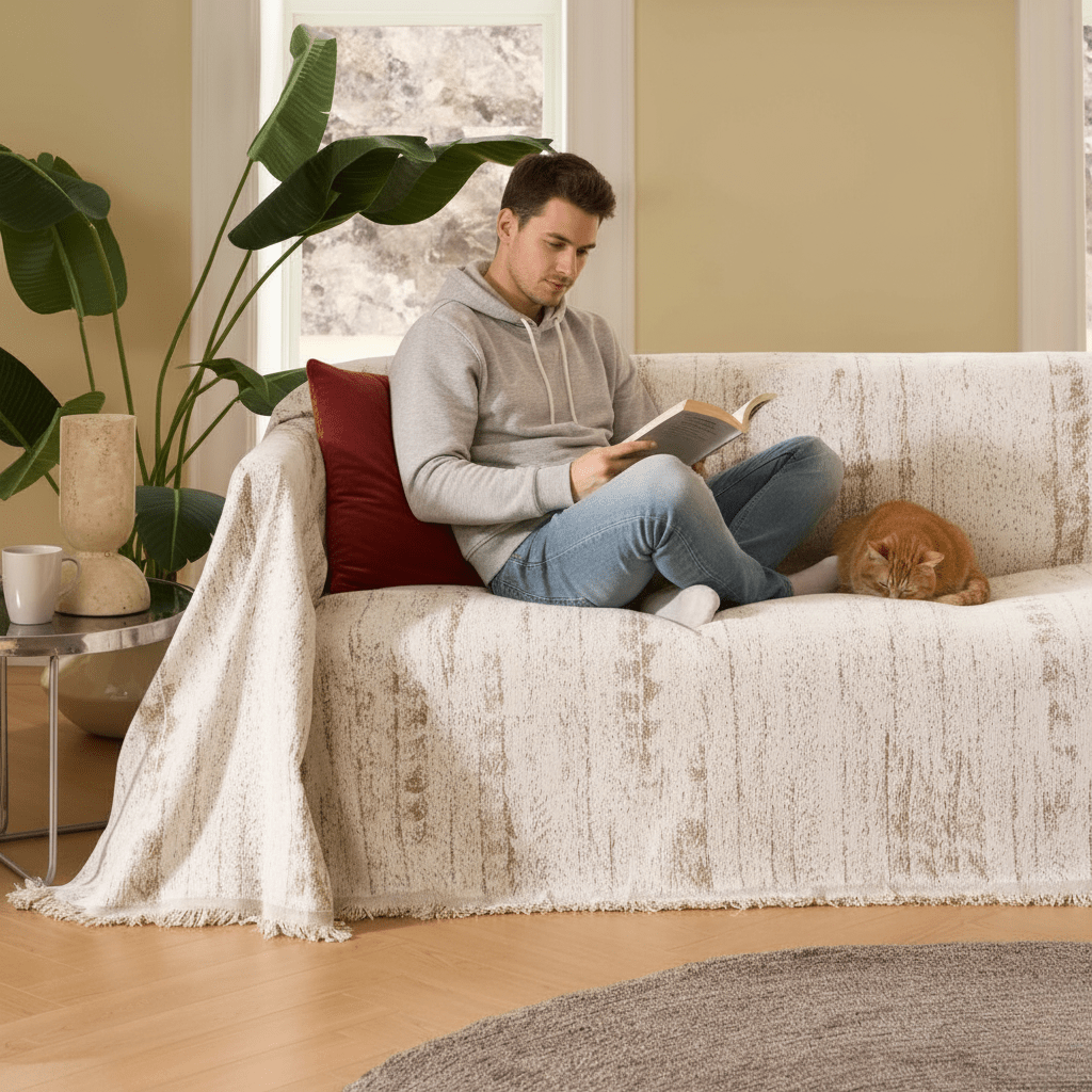 CHENILUX – Elegancki Pokrowiec na Sofę z Chenille dla Ochrony i Stylu